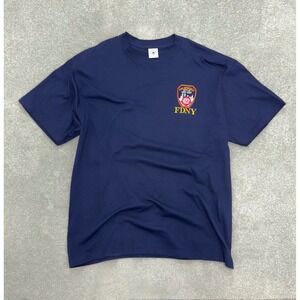 FDNY City of New York Embroidered Navy Blue T-Shirt Mens XL NWOT